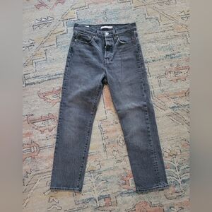 Levi's Sz 25 Women's Wedgie Straight Black Button Fly Jeans